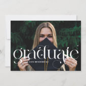 Swirl Serif Faire-part de graduation photo moderne (Devant)