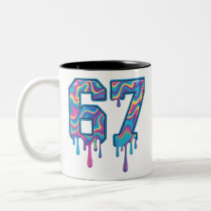 Swirl Six Seven Drip 6 7 Meme Gen Alpha Jargon Tweekleurige Koffiemok