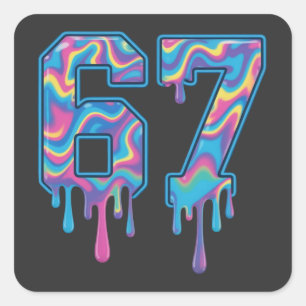 Swirl Six Seven Drip 6 7 Meme Gen Alpha Slaang Vierkante Sticker