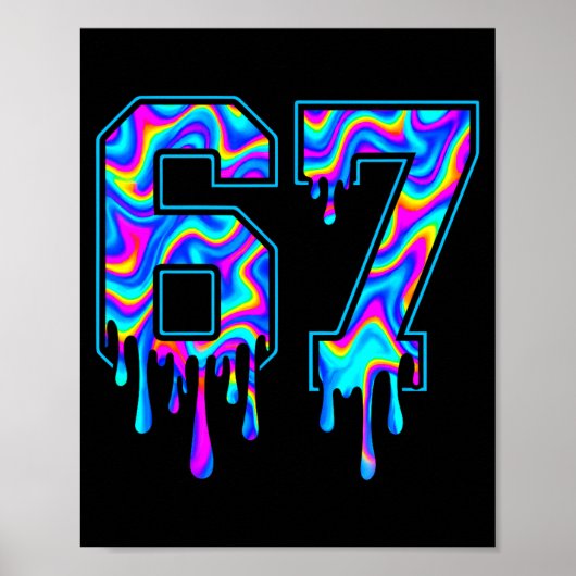 Swirl Six Seven Drip 6 7 Meme Gen Alpha Slang  Poster (Voorkant)