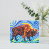 Swirl Spirits Buffalo Bison Briefkaart Power Anima (Staand voorkant)