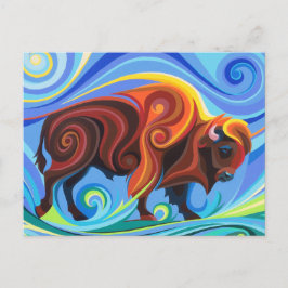 Swirl Spirits Buffalo Bison Briefkaart Power Anima