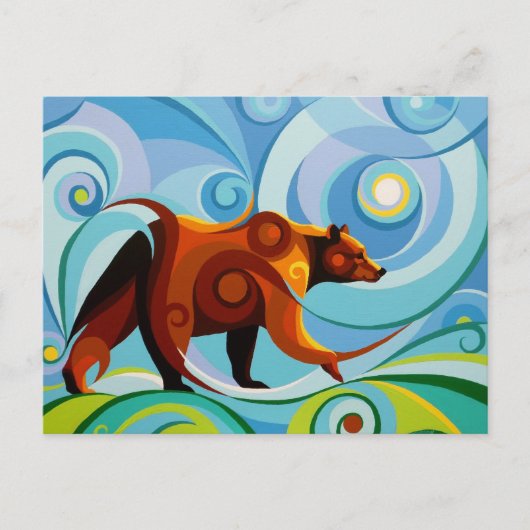 Swirl Spirits Grizzly Beer Briefkaart Power Animal (Voorkant)