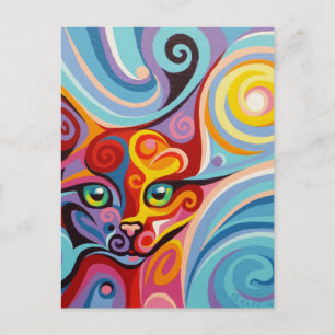 Swirl Spirits Luna Moon Cat Briefkaart Spirit Anim