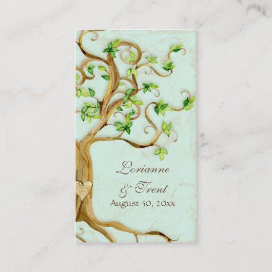 Swirl Tree Roots Antiek Tan Escort Place Cards Plaatskaartje (Voorkant)