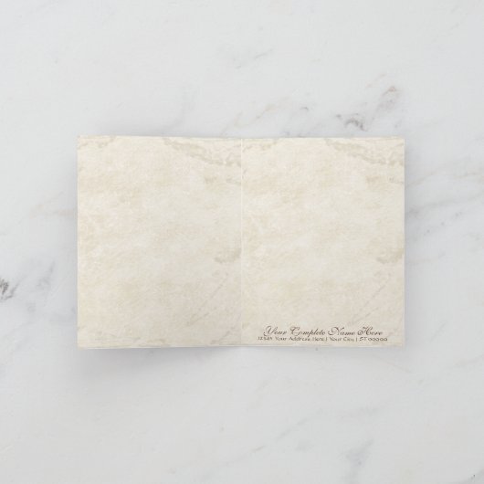 Swirl Tree Roots Antique Tan Custom Thank You Note Bedankkaart (Binnen)