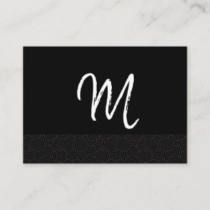 Swirl-trim monogram visitekaartje