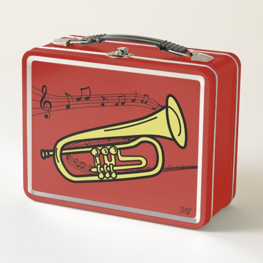 Swirled Music Personeel Trompet Tekening | INITIAL (Voorkant)