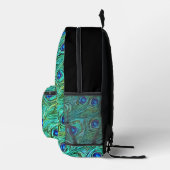 Swirled Peacock Feather Patroon Monogram Bedrukte Rugzak (Rechts)