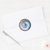 Swirling Blue Abstracte kunst Ronde Sticker (Envelop)