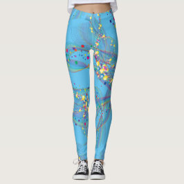 Swirling bubbels in multi-kleuren patroon L Blauw Leggings
