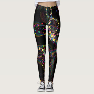 Swirling bubbels in multi-kleuren patroon Zwart BG Leggings
