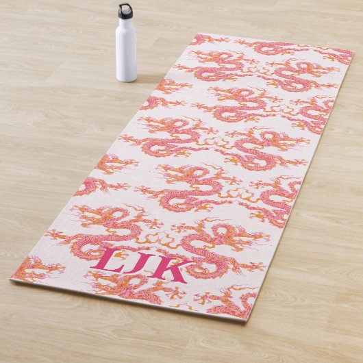 Swirling Dragon in Pink and Orange Personalized Yogamat (In situ)