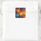 Swirling Elemental Nebula Abstract Vierkante Sticker (Tas)