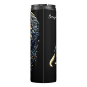 Swirling Elephant Profile: Gouden accenten Thermosbeker (Achterkant)