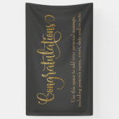 Swirling Gold Glitter Gefeliciteerd Donkergrijs Spandoek (Verticaal)