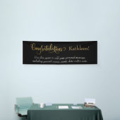 Swirling gold Glitter Gefeliciteerd met Black Spandoek (Beurs)