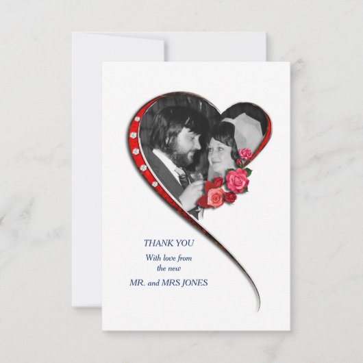 Swirling hart bruiloft bedankkaart (Voorkant)