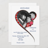 Swirling hart bruiloft kaart (Voorkant / Achterkant)