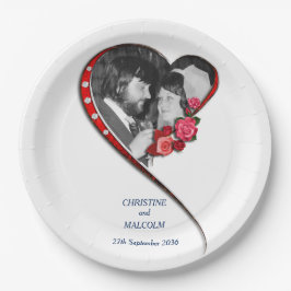 Swirling hart bruiloft papieren bordje