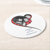 Swirling hart bruiloft ronde kartonnen onderzetter (Gebogen)