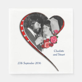 Swirling hart bruiloft servet