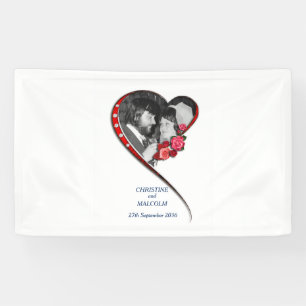 Swirling hart bruiloft spandoek
