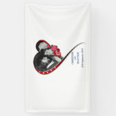 Swirling hart bruiloft spandoek (Verticaal)