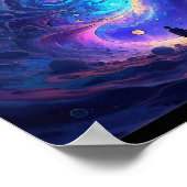 Swirling Space Warp Surreal schilderij Print (Hoek)