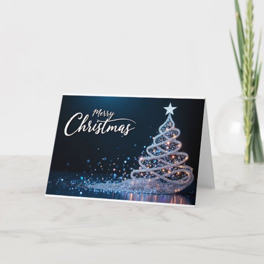 Swirling Sparkle Tree – Christmas Card Bedankkaart (Voorkant)