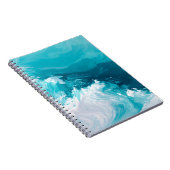 Swirling Turquoise Waves Abstract Ocean Wave Art Notitieboek (Rechterzijde)