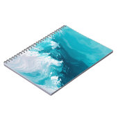 Swirling Turquoise Waves Abstract Ocean Wave Art Notitieboek (Linkerzijde)