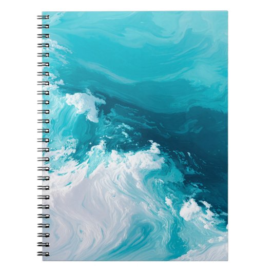 Swirling Turquoise Waves Abstract Ocean Wave Art Notitieboek (Voorkant)