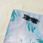 Swirling Turquoise Waves Abstract Ocean Wave Art Strandlaken (In situ)