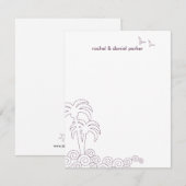 Swirling Waves Dank je kaart - Aubergine (Voorkant / Achterkant)