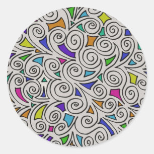 Swirls and Pieces Ontwerp Ronde Stickers