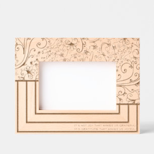 Swirls Bloeit Lijnen Unieke 6x4L Dankbaarheid Gegraveerde Lijstjes