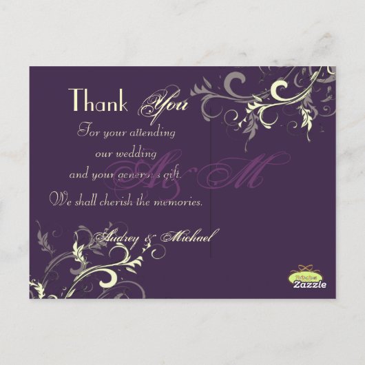 Swirls bruiloft Dank u briefkaarten
