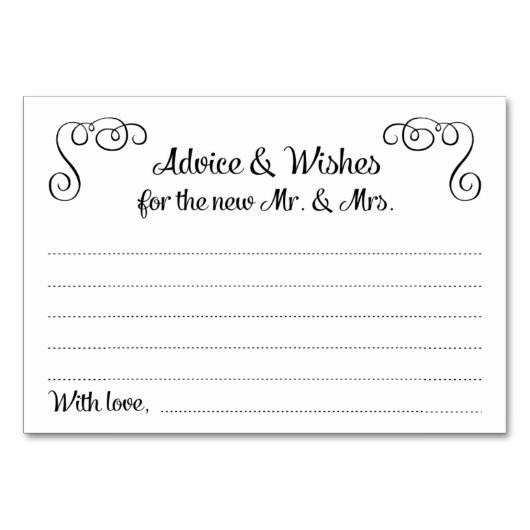 Swirls Conseils et Voeux Cartes de Mariage (Devant)