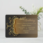 Swirls Edging Birthday Uitnodiging (Staand voorkant)