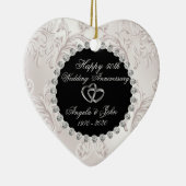 Swirls Hearts Rings 50th Wedding Jubileum Keramisch Ornament (Rechts)