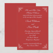 Swirls in Snoep Red Wedding Invitation Kaart (Voorkant / Achterkant)