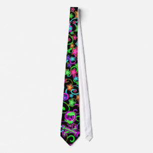 Swirls Stars Skull Crossbone Stropdas