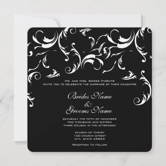 Swirls Wedding Invitation (Devant)