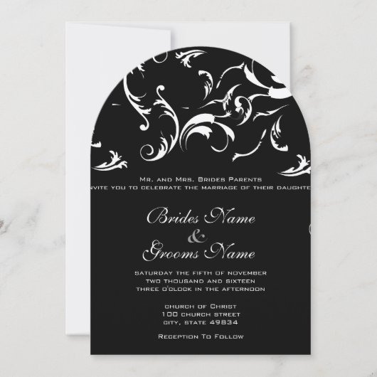 Swirls Wedding Invitation (Devant)