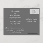 Swirls Wedding RSVP Briefkaarten Geel Grijs (Achterkant)