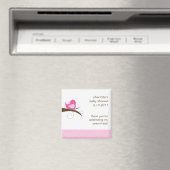 Swirly Bird Custom Baby shower Favor Magnet Magneet (Insitu (Vaatwasser))