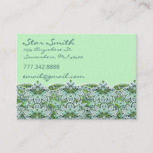 Swirly Bloemen Paisly Sage Groen Visitekaartje