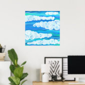 Swirly Clouds Poster (Thuiskantoor)