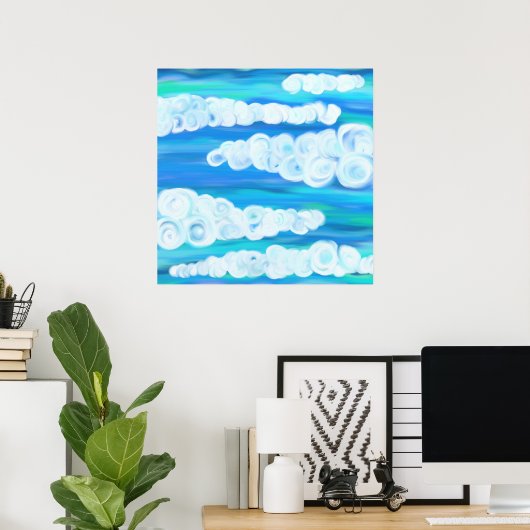 Swirly Clouds Poster (Thuiskantoor)